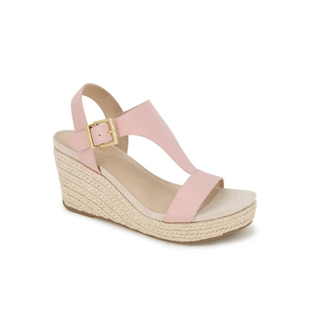 Kenneth Cole Reaction Women's Card Wedge Espadrille Sandals Blush Size 9